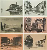 Pietro Annigoni, Venetian impressions, Folder made up of six signed and numbered lithographs