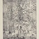 Remo Brindisi, The big tree, Sign at the bottom to the left. On the reverse: printed label "Engraving purchased from the Ist. Stat. d'Arte