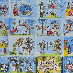 Without title by Sebastian Matta, Initials and circulation in the center., offered Jul 2023