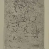 Primo Conti, The pages, 1961, First Accounts. An etching - Nicola Lisi. The Mutable and the Eternal. This "page" was printed in Ancona by Brenno