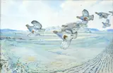 Eric Ennion, Partridges in flight, 1932