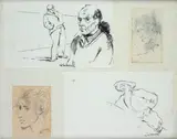 Self-Portrait and Studies by Nino Tirinnanzi, Lot consisting of four signed drawings., offered Jul 2023