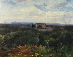 Joseph Antonio Hekking, Landscape, Sign at the bottom to the left.