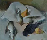 Mario Bucci, Still Life with Birds and Pears (front); Pisces (back)