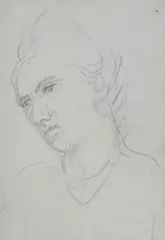 Figure of a woman by Ugo Capocchini, Pencil on paper, offered Jul 2023