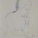 Portrait of a girl by Enzo Faraoni, 1966, offered Jul 2023