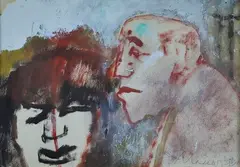 Faces by Mino Maccari, Signature lower right., offered Jul 2023