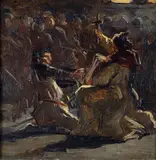 Domenico Morelli, Blessing, Oil painting on canvas