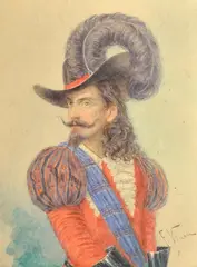 Francesco Vinea, Musketeer, Signature lower right.