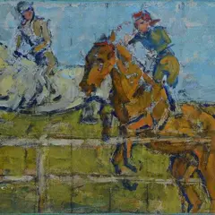 Show jumping by Luigi Gioli, Signature lower right., offered Jul 2023