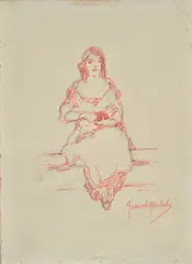 Portrait of a seated woman by Renato Natali, offered Jul 2023