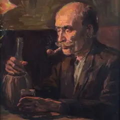 Portrait of a man with a pipe by Gaele Covelli, 1920, offered Jul 2023