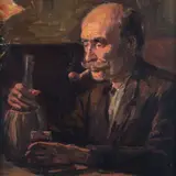 Gaele Covelli, Portrait of a man with a pipe, 1920