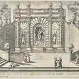Giovanni Francesco Venturini, Fontana di Proserpina contigua a quella della Civetta nel Giardino Estense in Tivoli, Tavola tratta da Giovanni Battista Falda - Francesco Venturini