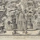 Giovanni Francesco Venturini, Ultimo prospetto di Fontane del teatro della Villa Aldrobrandina di Belvedere a Frascati [...], Tavola tratta da Giovanni Battista Falda - Francesco Venturini