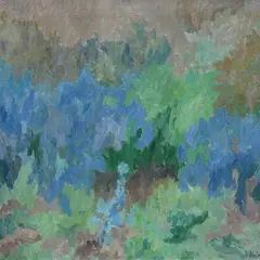 Trees in spring by Adriana Pincherle, 1965, offered Jun 2023