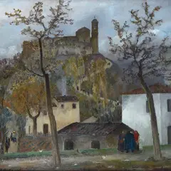 Michele Cascella, Country of Abruzzo, 1935, Sign at the bottom to the left. On the reverse: signature