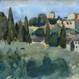 Ardengo Soffici, Tuscan landscape, Sign at the bottom to the left.