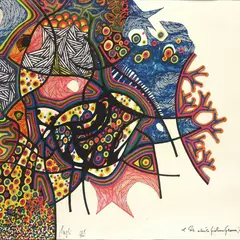 Without title by Corrado Cagli, 1964, Signature and edition lower left; dedication and date lower right., offered Jun 2023