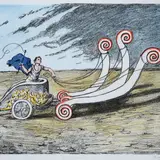 The Invincible Chariot - First blue coat version by Giorgio de Chirico, 1969, Signature and embossed stamp of the printer Caprini on the bottom right; edition and embossed author's stamp, offered Jun 2023