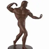 Giuliano Gemma, Boxer, Bronze sculpture on a wooden base.