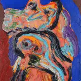 Loving Birds #3 by Karel Appel, 1989, offered Jun 2023