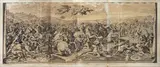 Pietro Aquila, The Battle of Ponte Milvio (after Raphael), Etching on paper applied to canvas