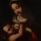 a Salvi Castellucci, Madonna with Child, Oil painting on canvas