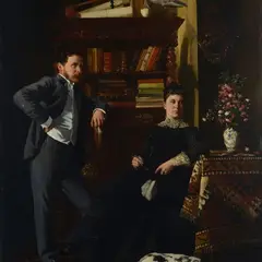 Family portrait by Leopold Bara, 1890, offered Jun 2023