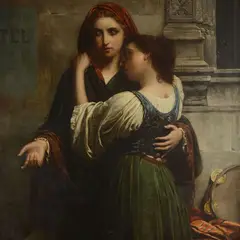 Young street musicians by Pierre Auguste Cot, Provenance: Sotheby's London sale, offered Jun 2023