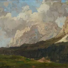 Francesco Sartorelli, Mountain landscape, Sign at the bottom to the left.