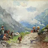 Paolo Sala, Mountain pass with farmers and herds