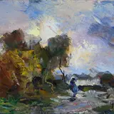 Carlo Follini, Landscape with figure
