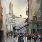 Paolo Pratella, Market, Sign at the bottom to the left.