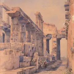 Ancient ruins and figures by Teodoro Duclère, 1859, offered Jun 2023