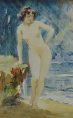 Nude of woman by Pompeo Massani, On the reverse, offered Jun 2023