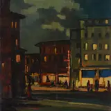 Night in Livorno by Renato Natali, Sign at the bottom to the left., offered Jun 2023