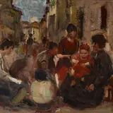 Cesare Ciani, Commoners, Sign at the bottom to the left.