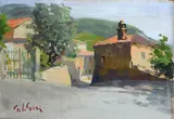 Corner of Arquà Petrarca by Gino Paolo Gori, Sign at the bottom to the left. On the reverse: signature and title., offered May 2023