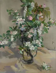 Paul James Logan Wyeth, White and pink blossoms, 1975