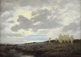 Max Kreitmeyer, Evening landscape with deer