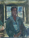 Gerta Springer, Self-portrait (sketch), On the reverse: title; author's stamps.
