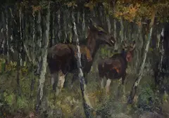 Horses in the woods by Eugen Osswald, On the reverse, offered May 2023