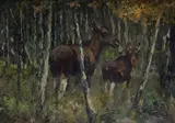 Eugen Osswald, Horses in the woods, On the reverse