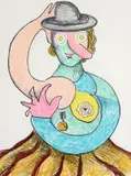 Enrico Baj, Femme au chapeau