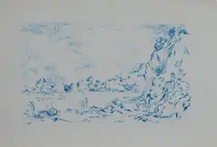 Waterfall by Giovanni Omiccioli, 1963, On the reverse: signature and date; in pencil "out of number, offered May 2023