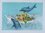 Aldo Turchiaro, The route of the dolphins, Sign lower right; edition lower left.