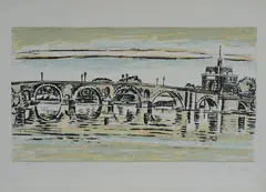 Milvian bridge by Orfeo Tamburi, Sign lower right; edition bottom left., offered May 2023
