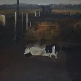 Adolfo Borgognoni, Landscape with Dog, 1965, On the reverse: signature and date.