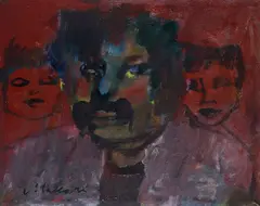 Three faces by Mino Maccari, Sign at the bottom to the left., offered Apr 2023